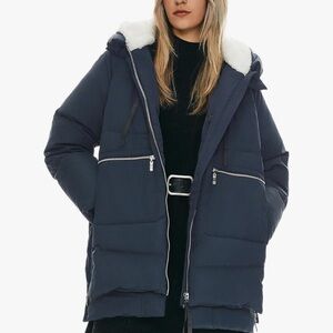 Orolay women’s Thick Down Navy jacket SMALL